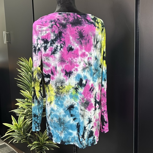 Torrid Lovesick Long sleeve square neck strappy cut out detail tie-dye - Picture 2 of 9